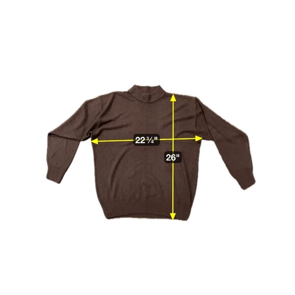 Brown Long-Sleeve Ribbed Knit Mockneck Sweater Sz XL - Picture 6 of 8
